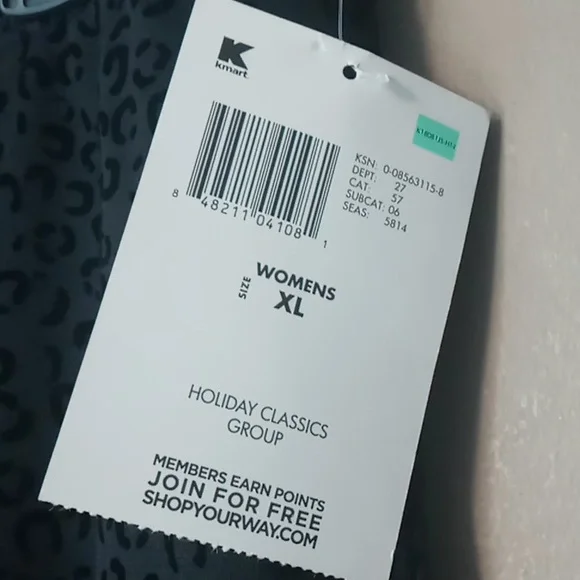 Vintage Jaclyn Smith Black Pull on Pants w Animal Print Textured Spots XL NWT - Picture 5 of 6